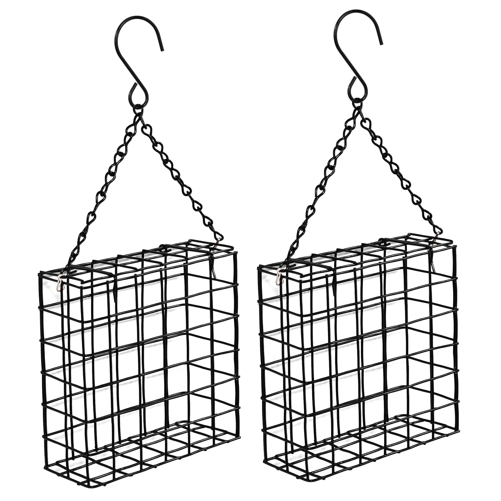 Gute Suet Feeder Two-Pack mounted on a tree branch attracts woodpeckers.