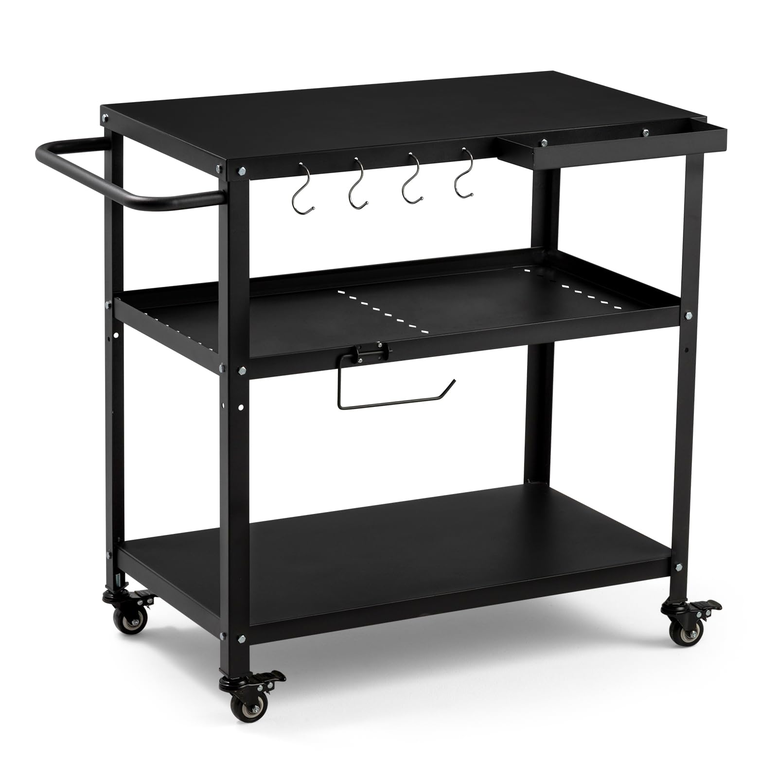 GVGBUK Outdoor Grill Cart Table front view showing large workspace for prep
