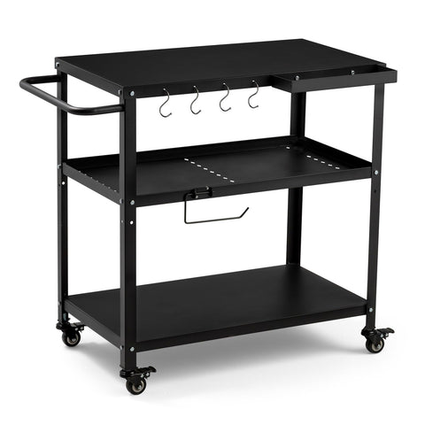 GVGBUK Outdoor Grill Cart Table front view showing large workspace for prep