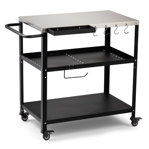 GVGBUK outdoor grill cart table with spacious prep surface for grilling