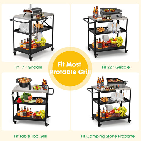 GVGBUK side handle and hooks enable quick access during outdoor meals
