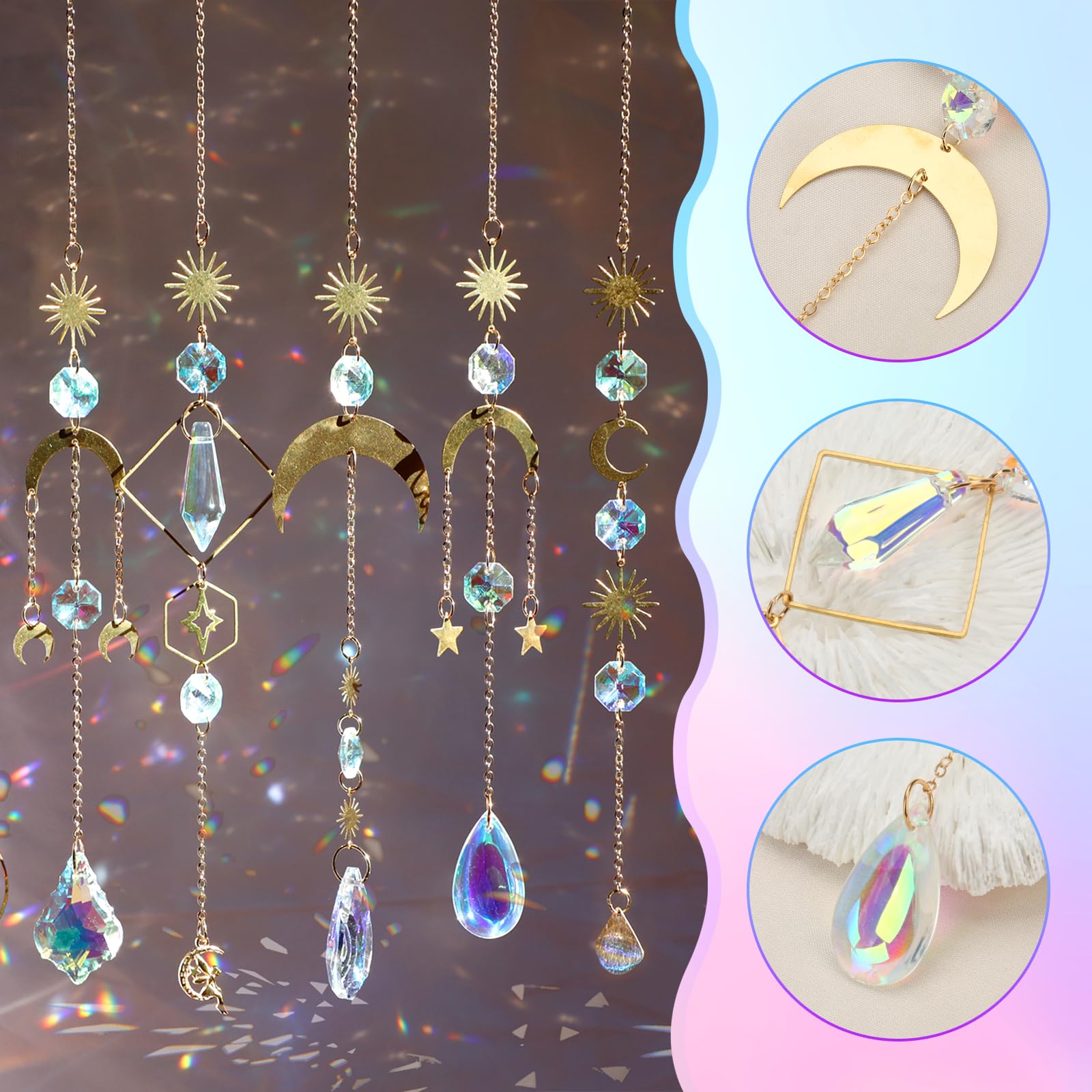 GWAHSA crystal beads create sparkling light trails across floors and surfaces.