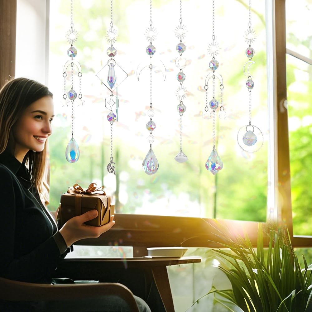 GWAHSA crystal beads sun catcher showcasing vibrant prisms for windows.