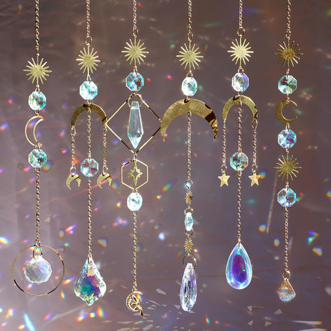 GWAHSA crystal suncatcher 6-pack sparkling in sunlight to brighten indoor spaces.