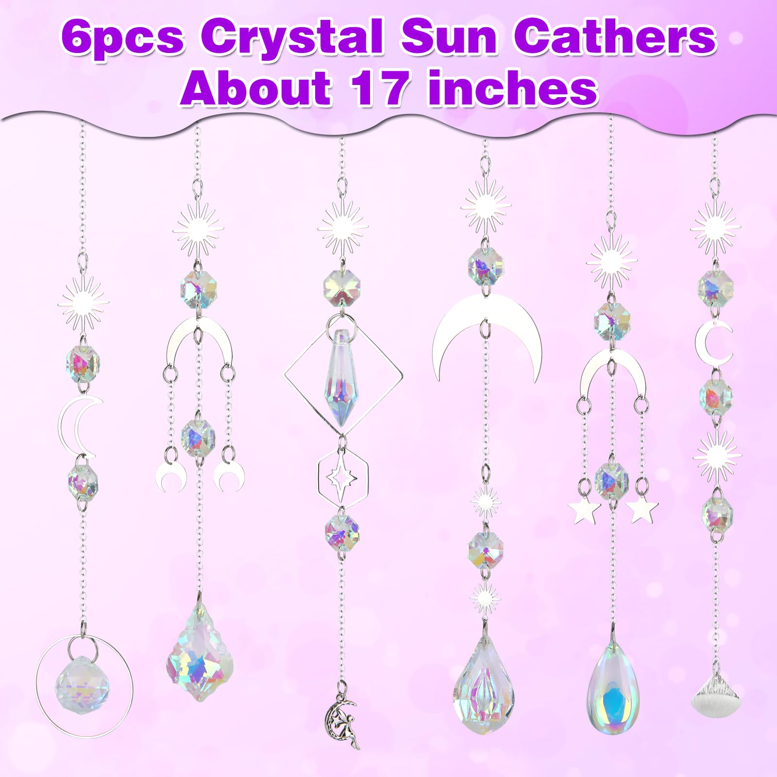 GWAHSA hanging crystal ornaments ideal for garden, balcony, or home.