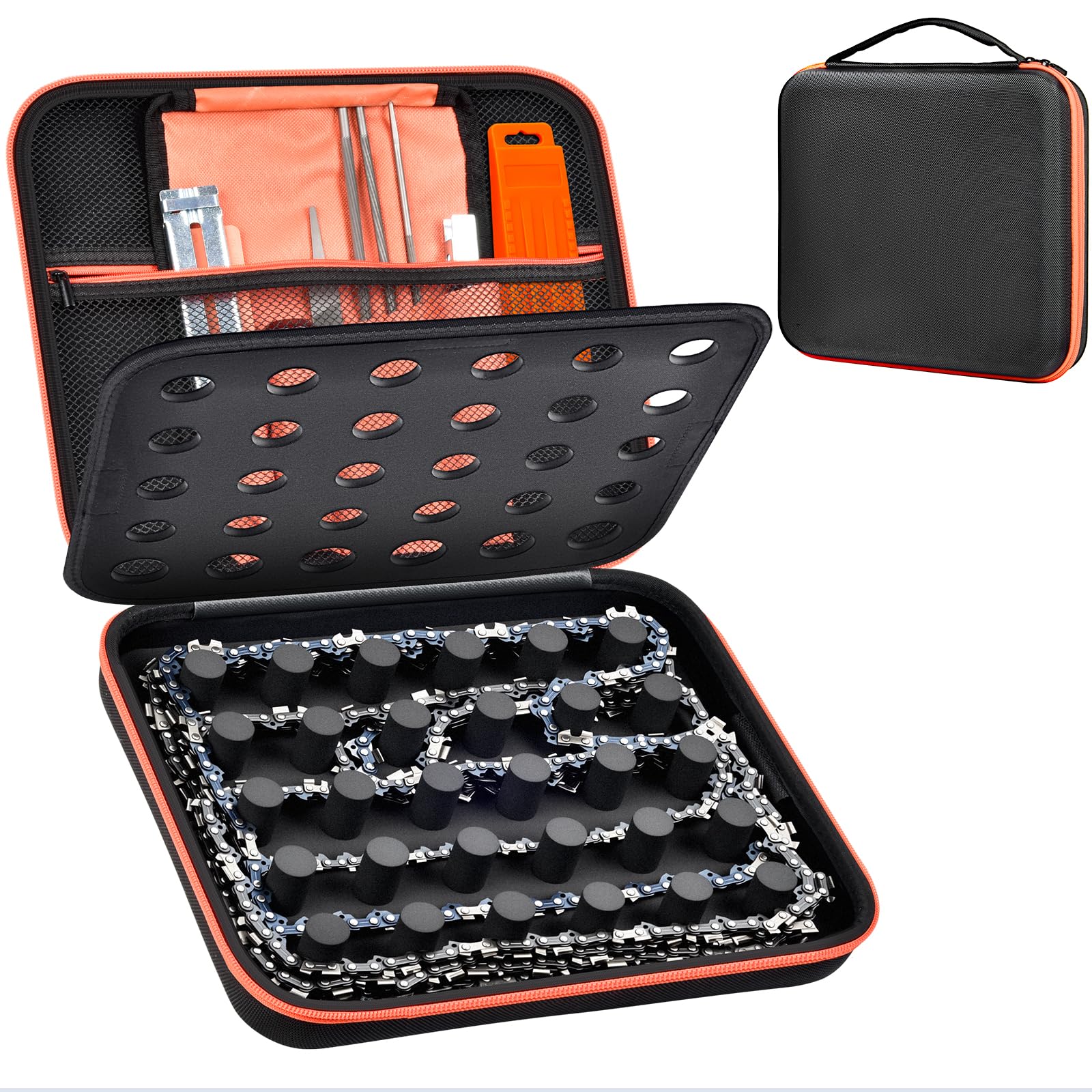 GWCASE chainsaw storage case compact box keeps accessories organized and ready.