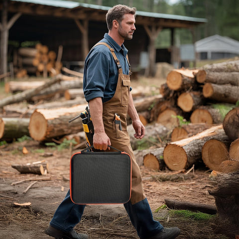 GWCASE on-worksite setup shows organized tool storage ready for job site use.