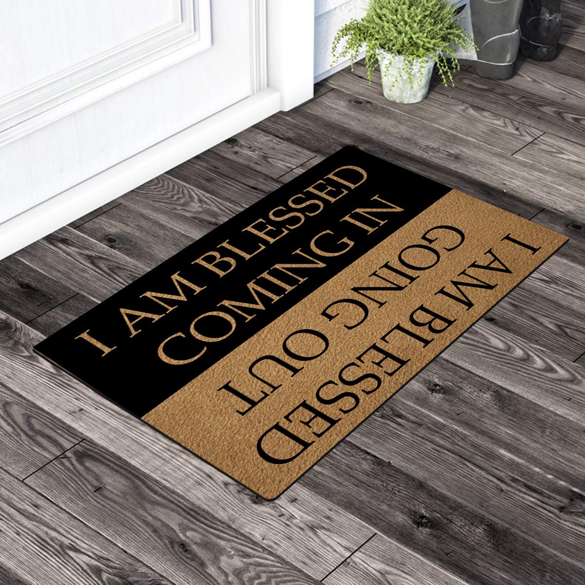 GXFC ZHAO Welcome Doormat featuring quotes, adds personality to your entry.