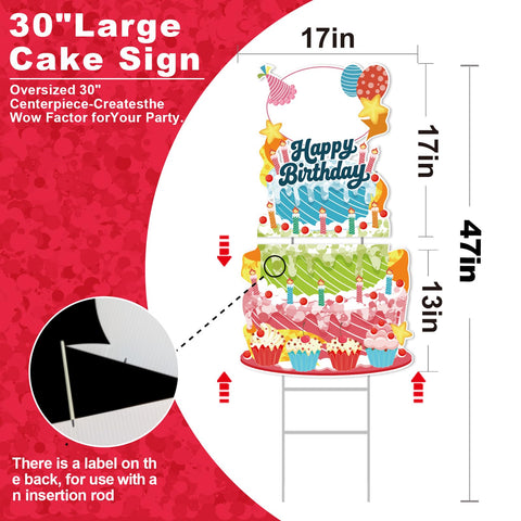 GXGGUS 47-inch yard sign centerpiece elevates outdoor birthdays both day and night