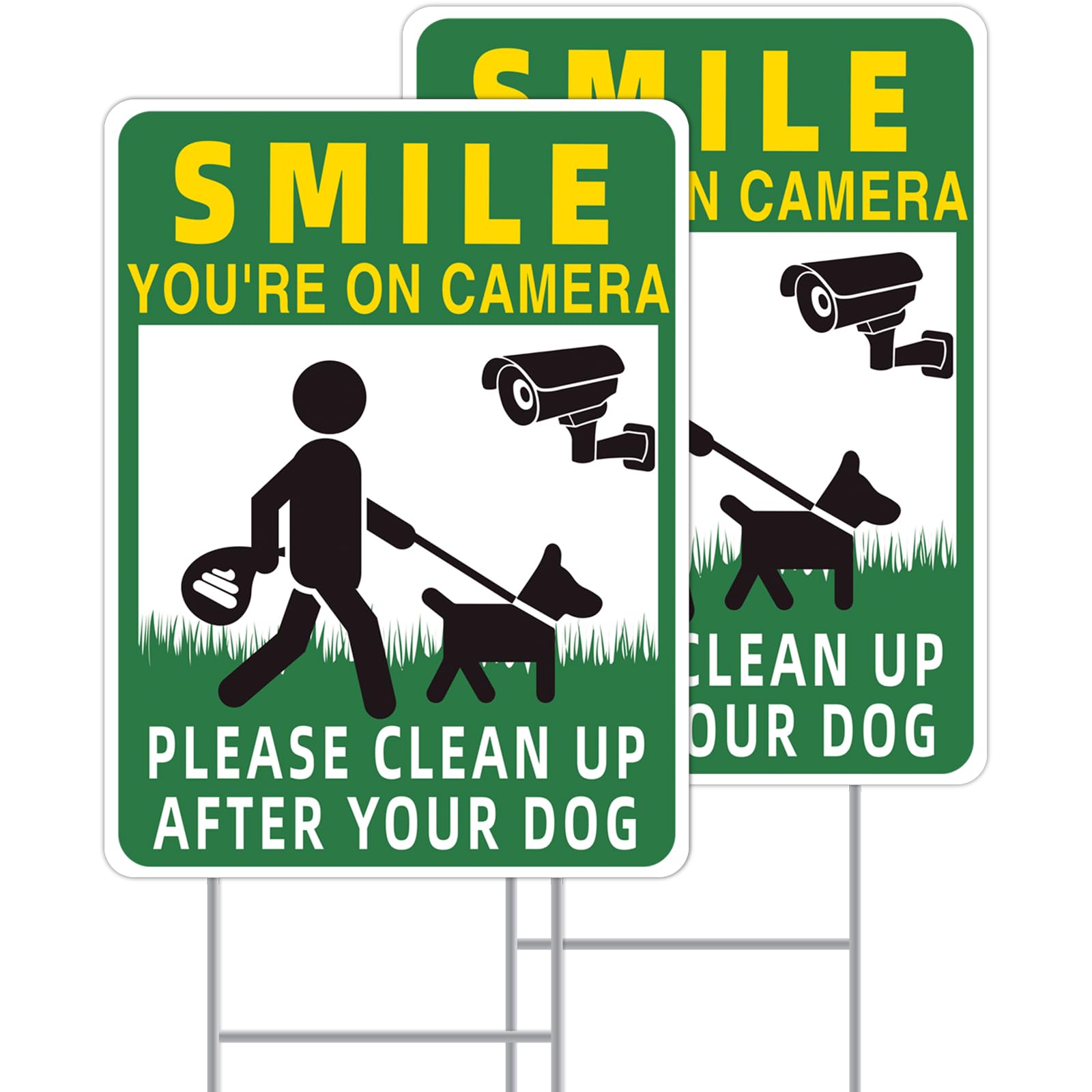 GXGGUS Clean Up sign front view for clear yard visibility