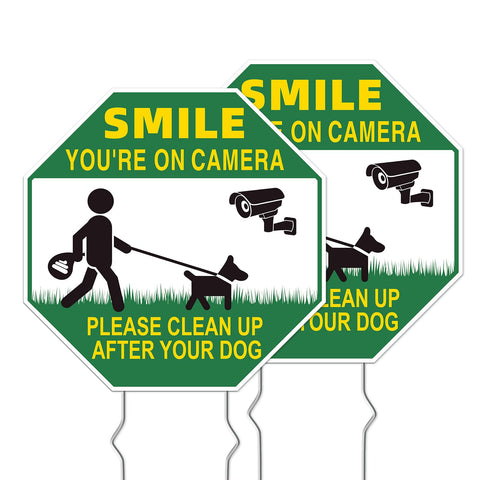 GXGGUS clean-up sign dog pickup front view for outdoor visibility.