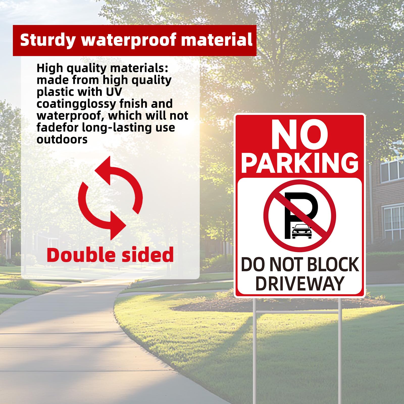 GXGGUS Corrugated plastic sign resists fading for year-round driveway marking.