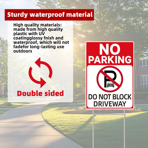 GXGGUS Corrugated plastic sign resists fading for year-round driveway marking.