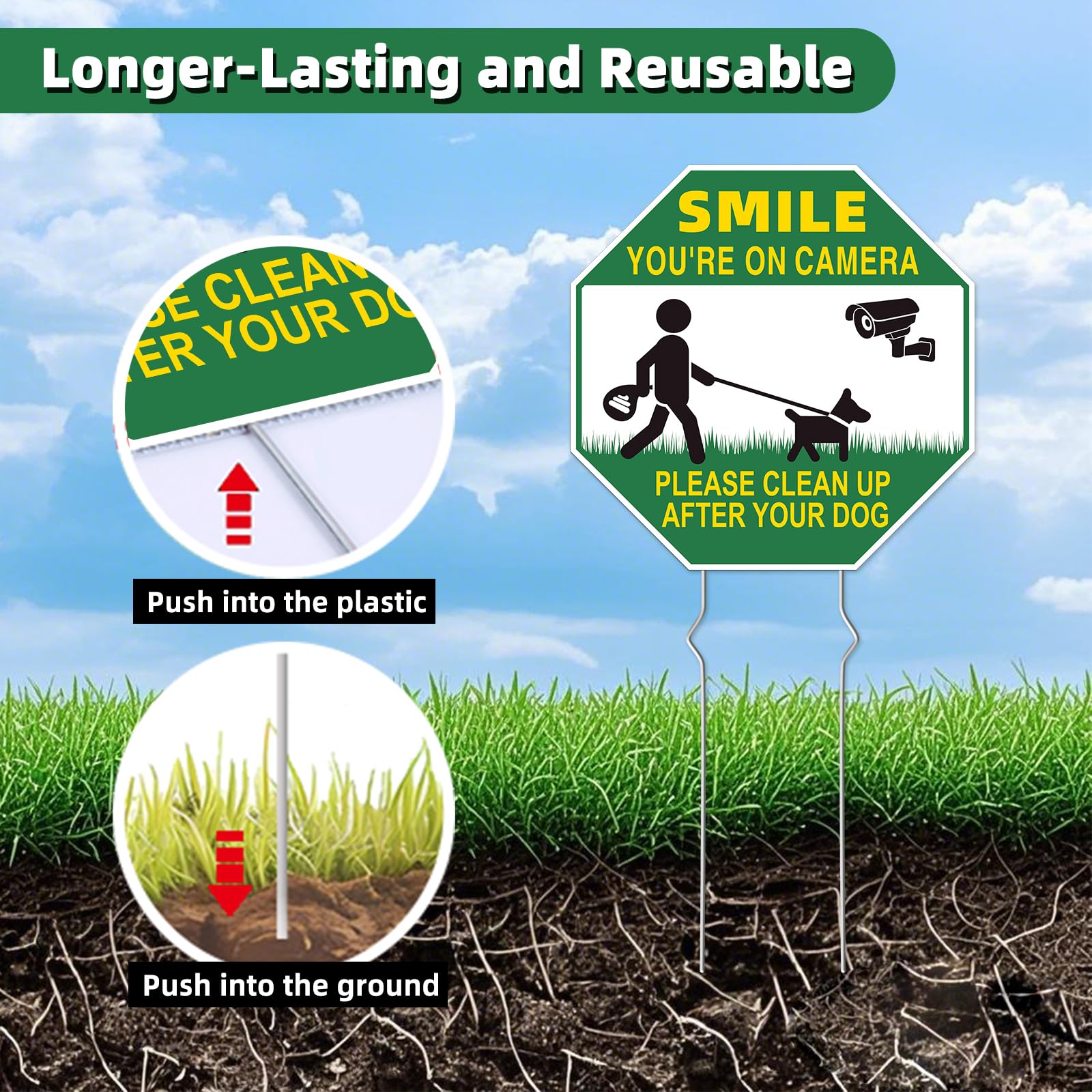 GXGGUS easy-installation sign with stake for garden or lawn.