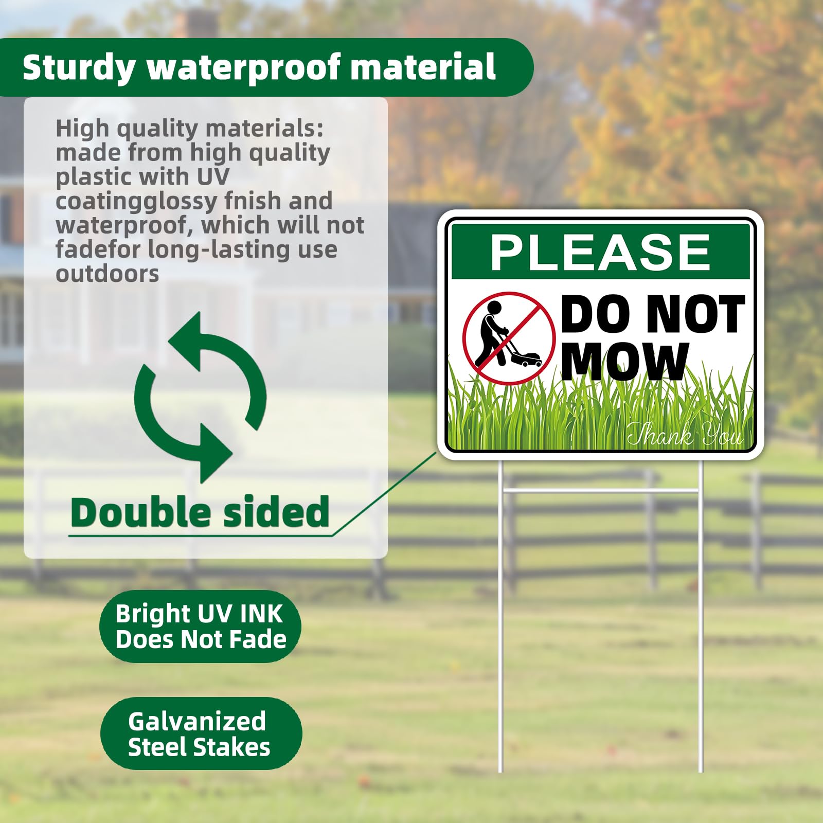 GXGGUS Easy-install stake into soil, quick placement for flexible lawn markers.