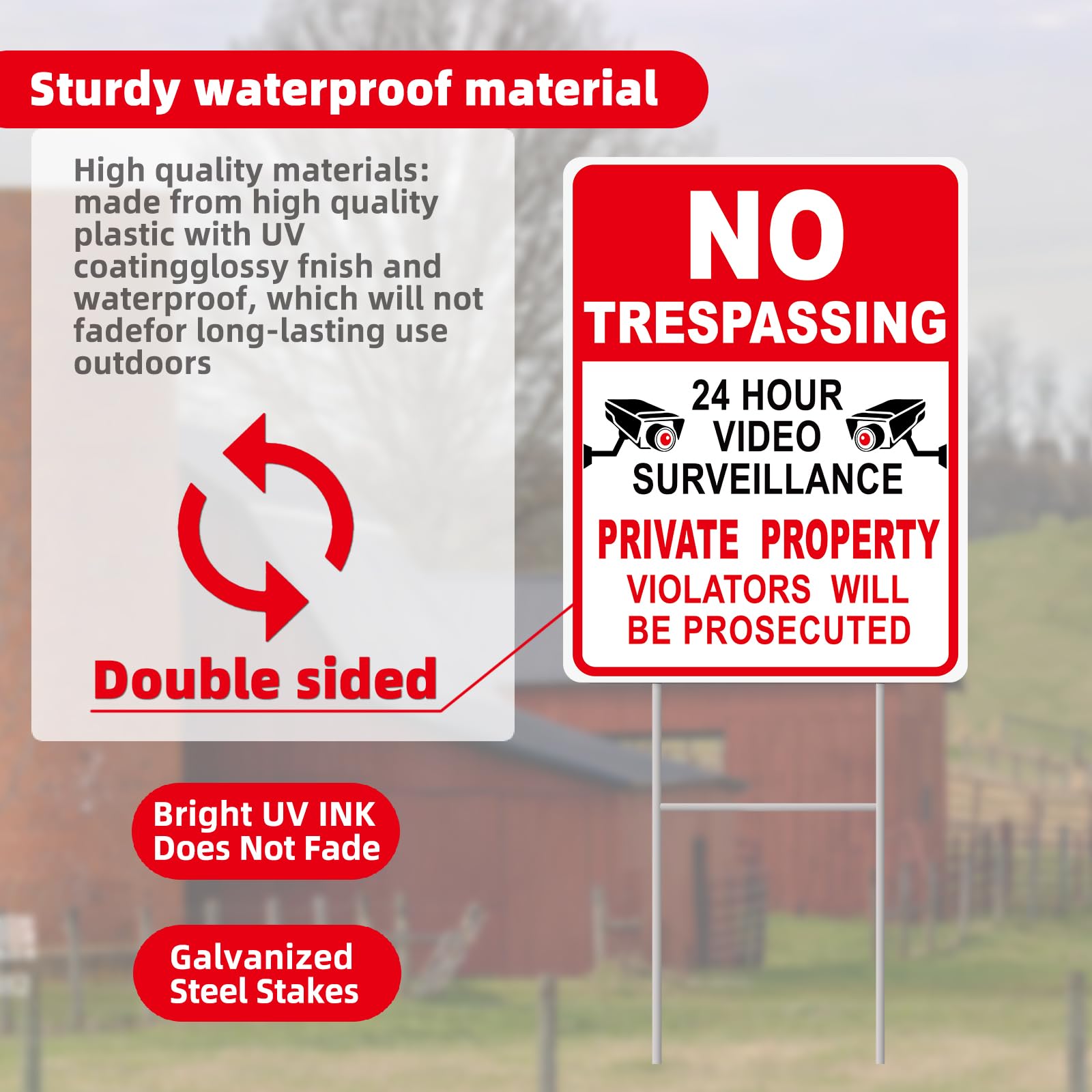 GXGGUS front-yard sign clearly marks private property