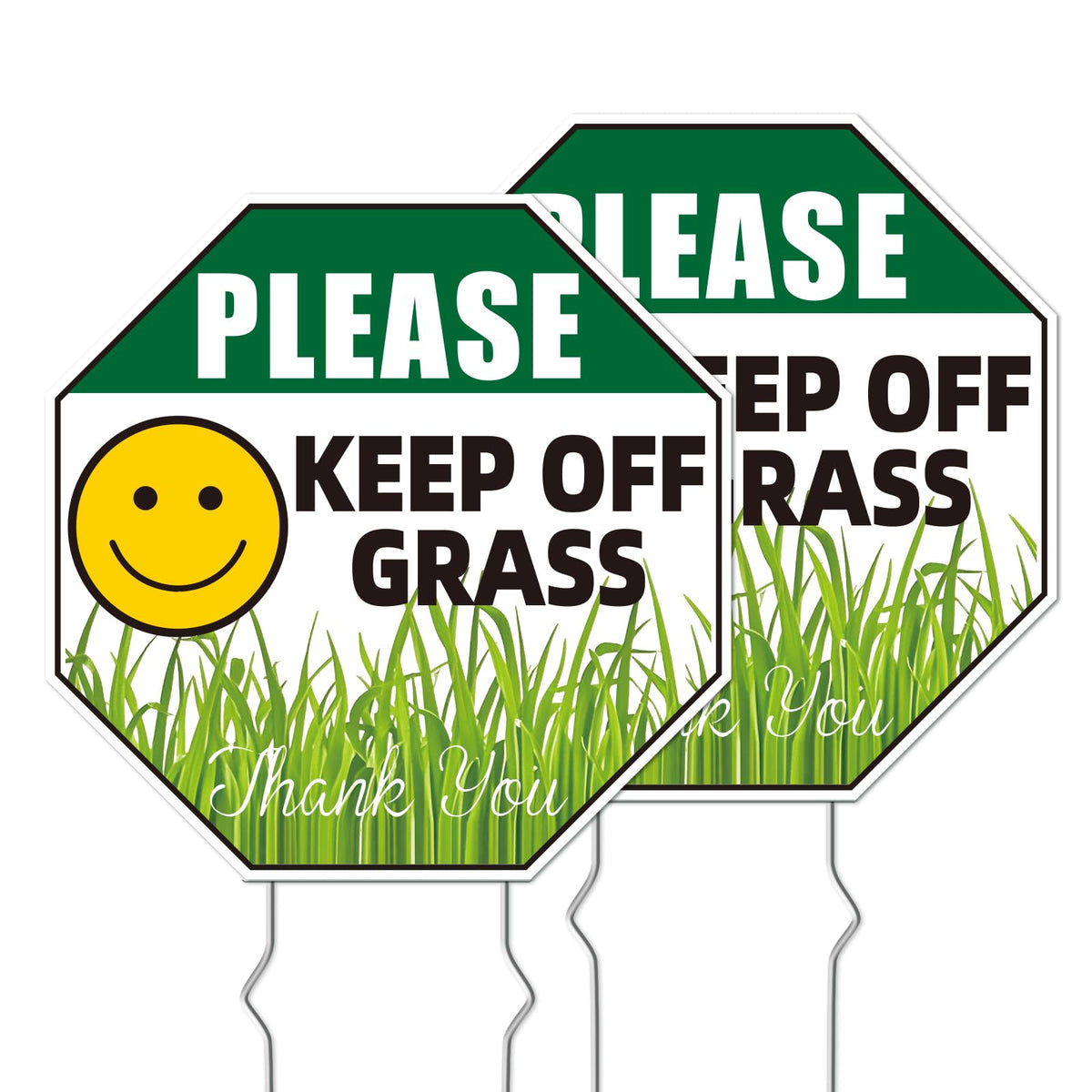 GXGGUS Keep Off Grass Sign 2-Pack boosts lawn visibility and protection.