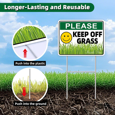 GXGGUS Keep Off Grass sign double-sided design for two-way visibility