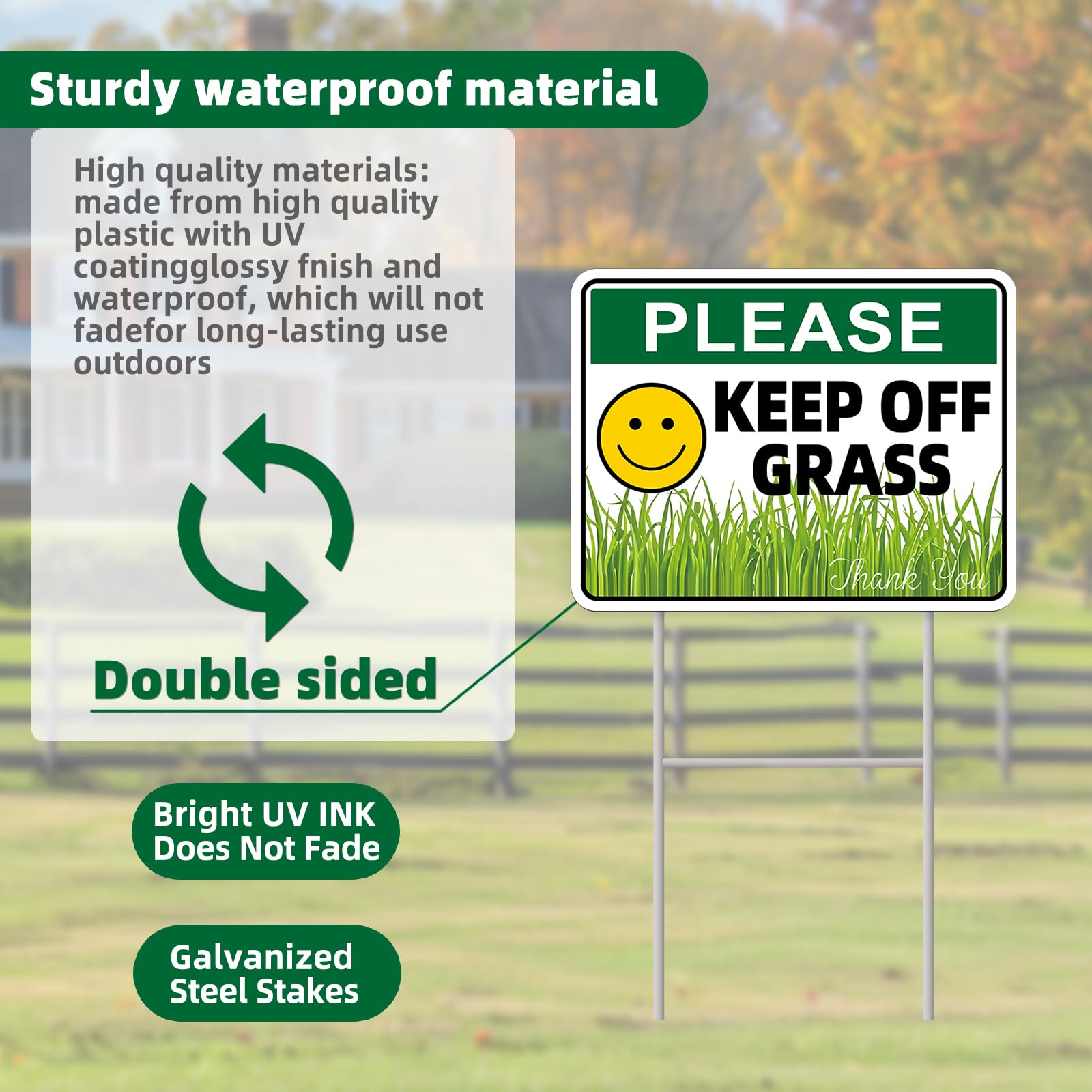 GXGGUS Keep Off Grass sign with UV coating for weather-resistant outdoor use