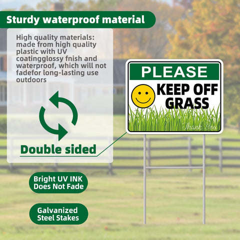 GXGGUS Keep Off Grass sign with UV coating for weather-resistant outdoor use