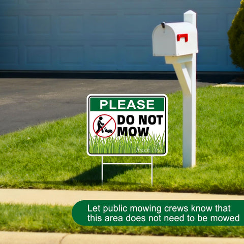 GXGGUS No-mow sign for yard and garden use, clearly marks protected areas.