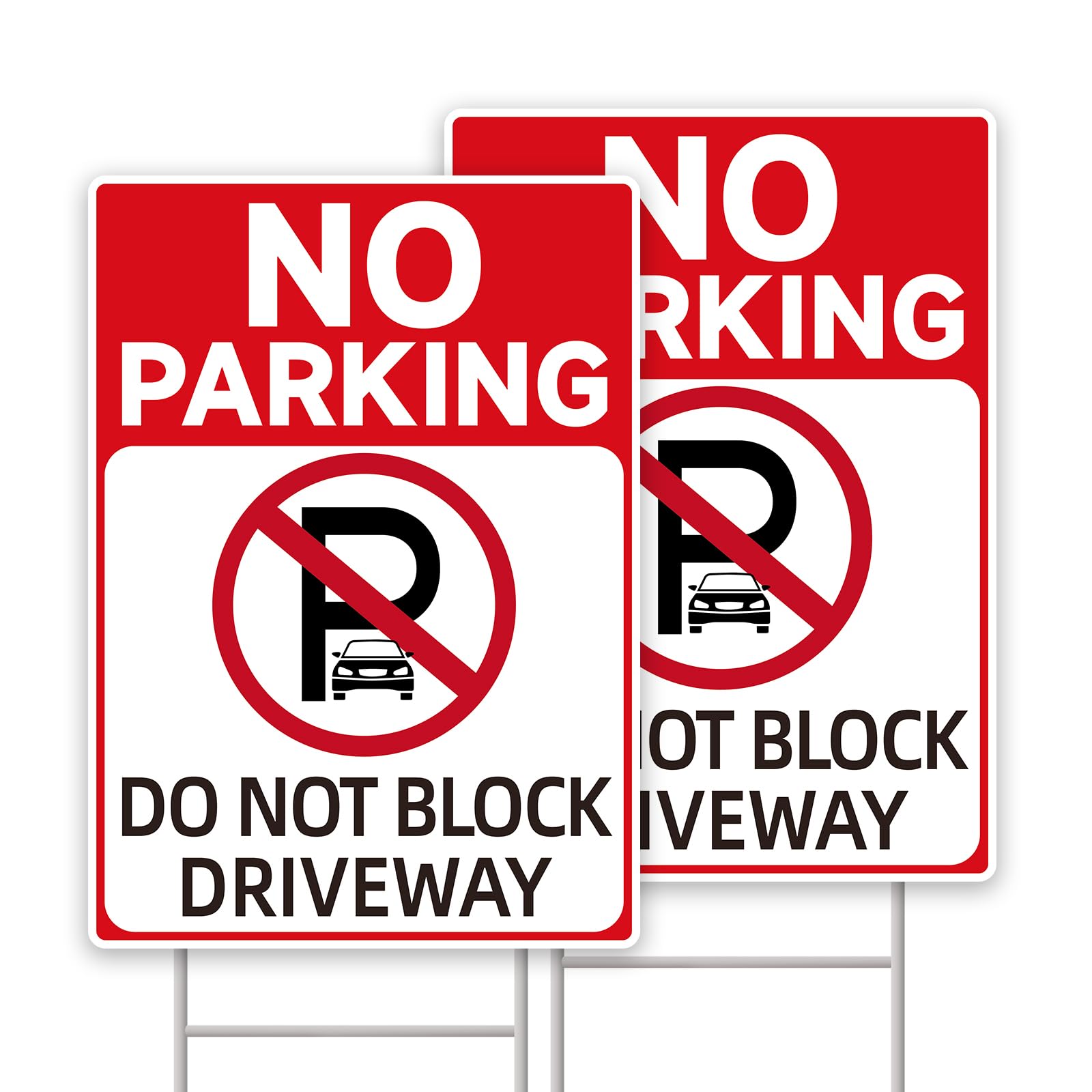 GXGGUS No Parking Sign with stakes 14x10 for clear outdoor visibility.