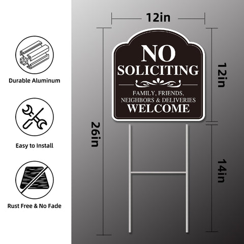GXGGUS No Soliciting Sign showing double-sided UV printing for durability