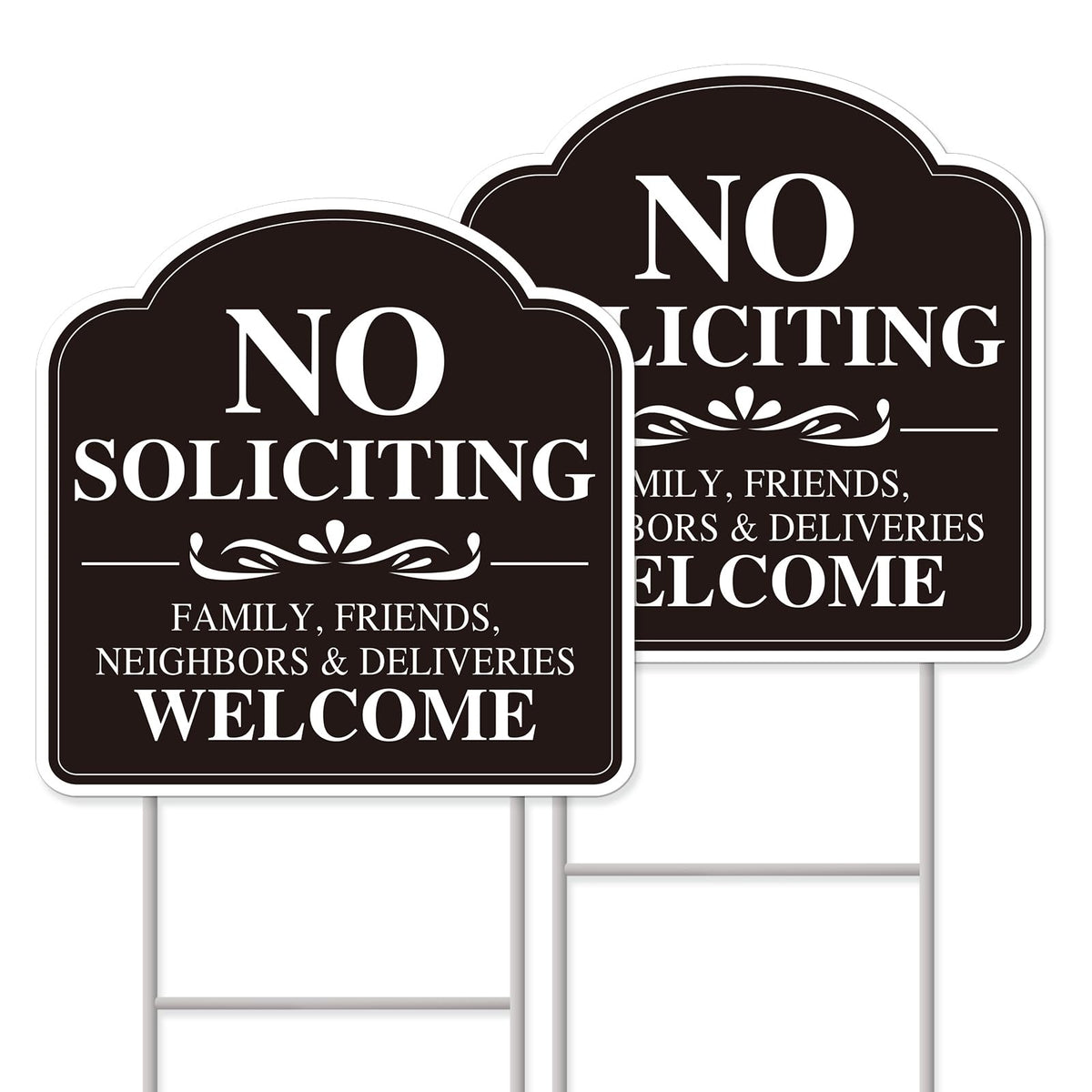 GXGGUS No Soliciting Sign front-yard view, high visibility