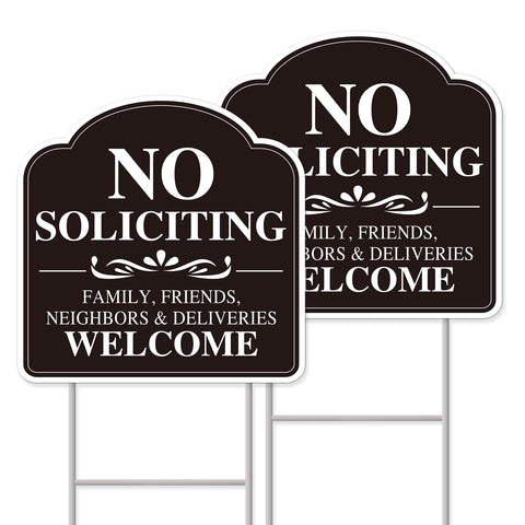 GXGGUS No Soliciting Sign front-yard view, high visibility