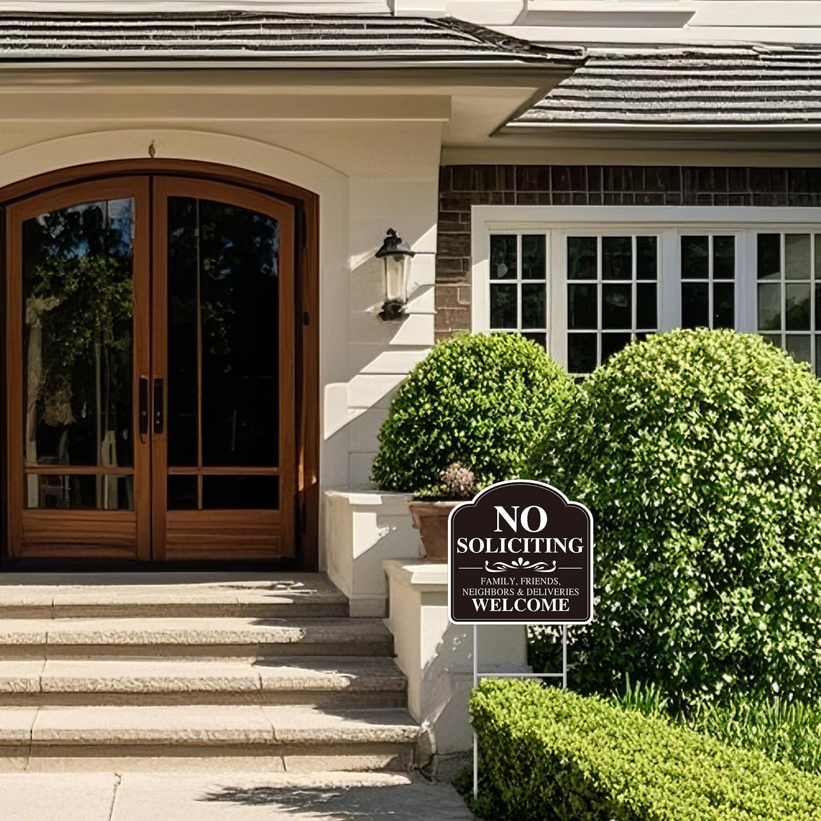 GXGGUS No Soliciting Sign two-pack for home use across entry points
