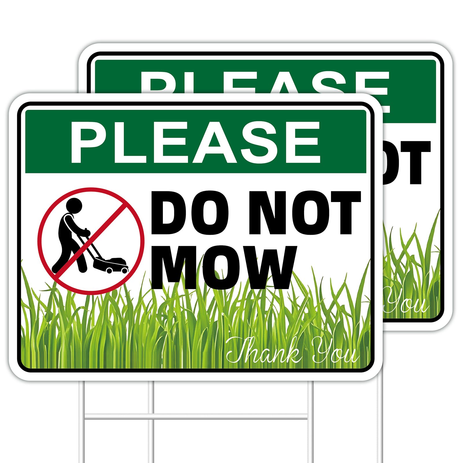 GXGGUS Please Do Not Mow sign, front view, highly visible for protecting non-mowed lawn areas.