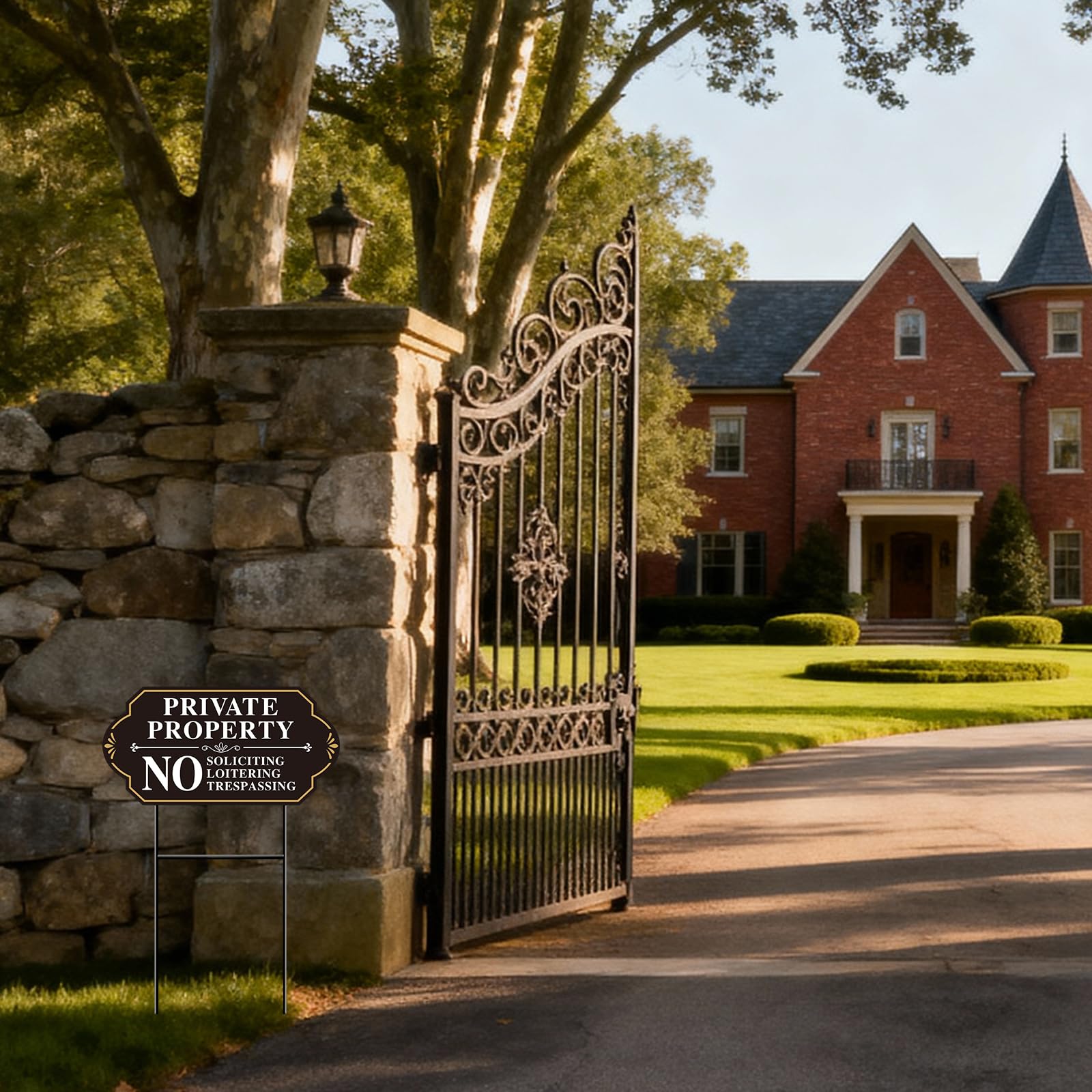 GXGGUS Weatherproof sign resists sun and rain for year-round use.
