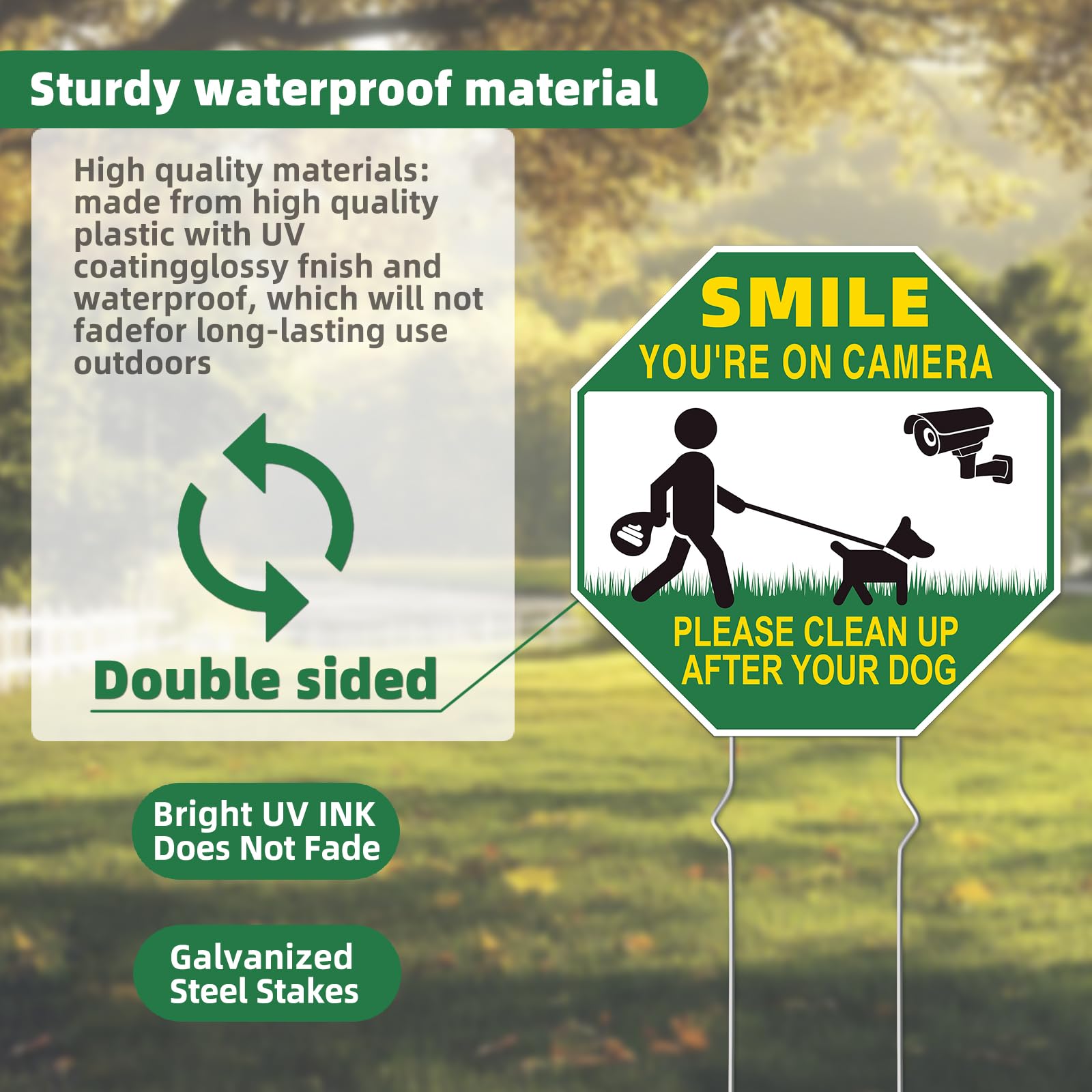 GXGGUS weatherproof stake and sign durable against sun and rain.
