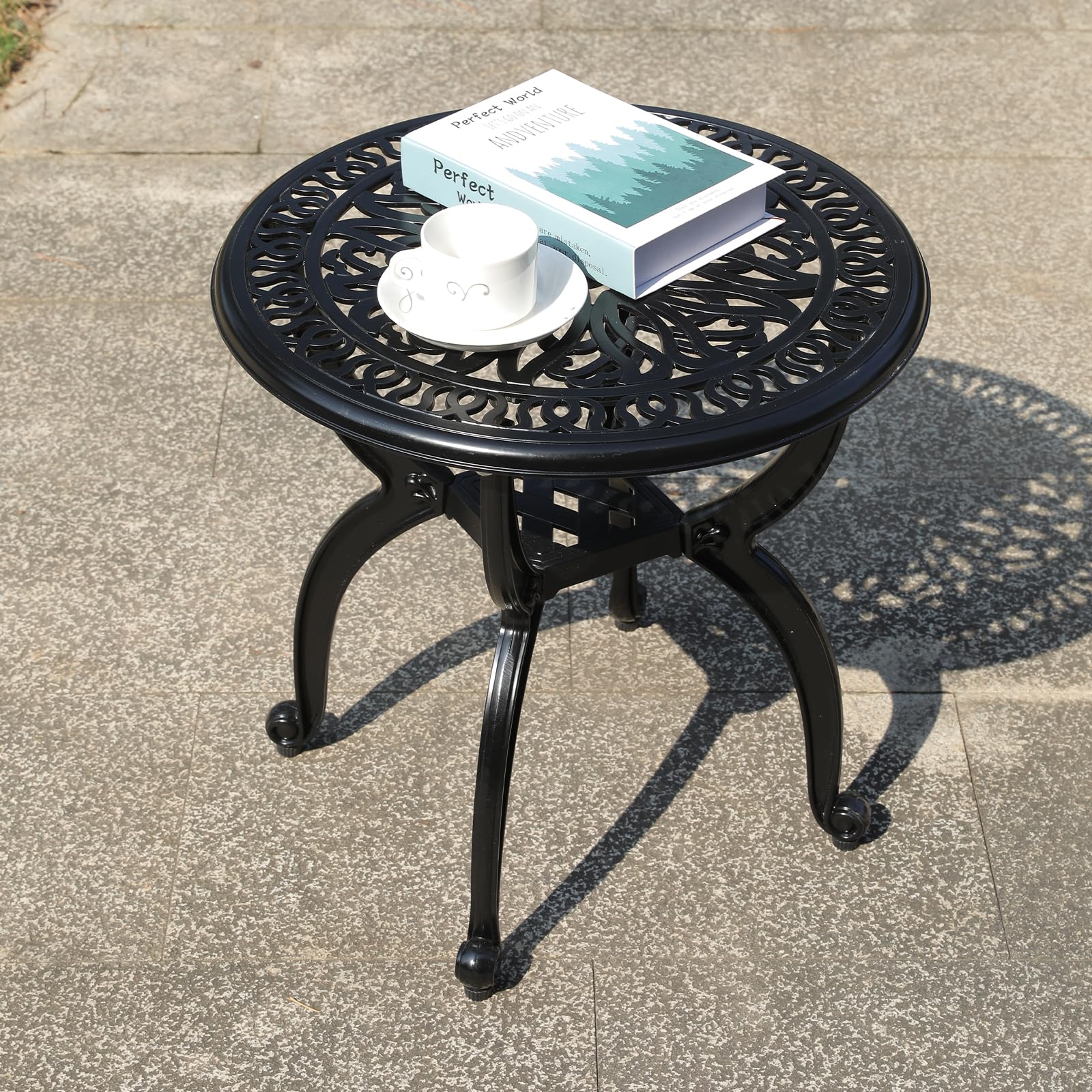 GXOUTAL ornate scrollwork legs adding elegant detail to an outdoor accent.