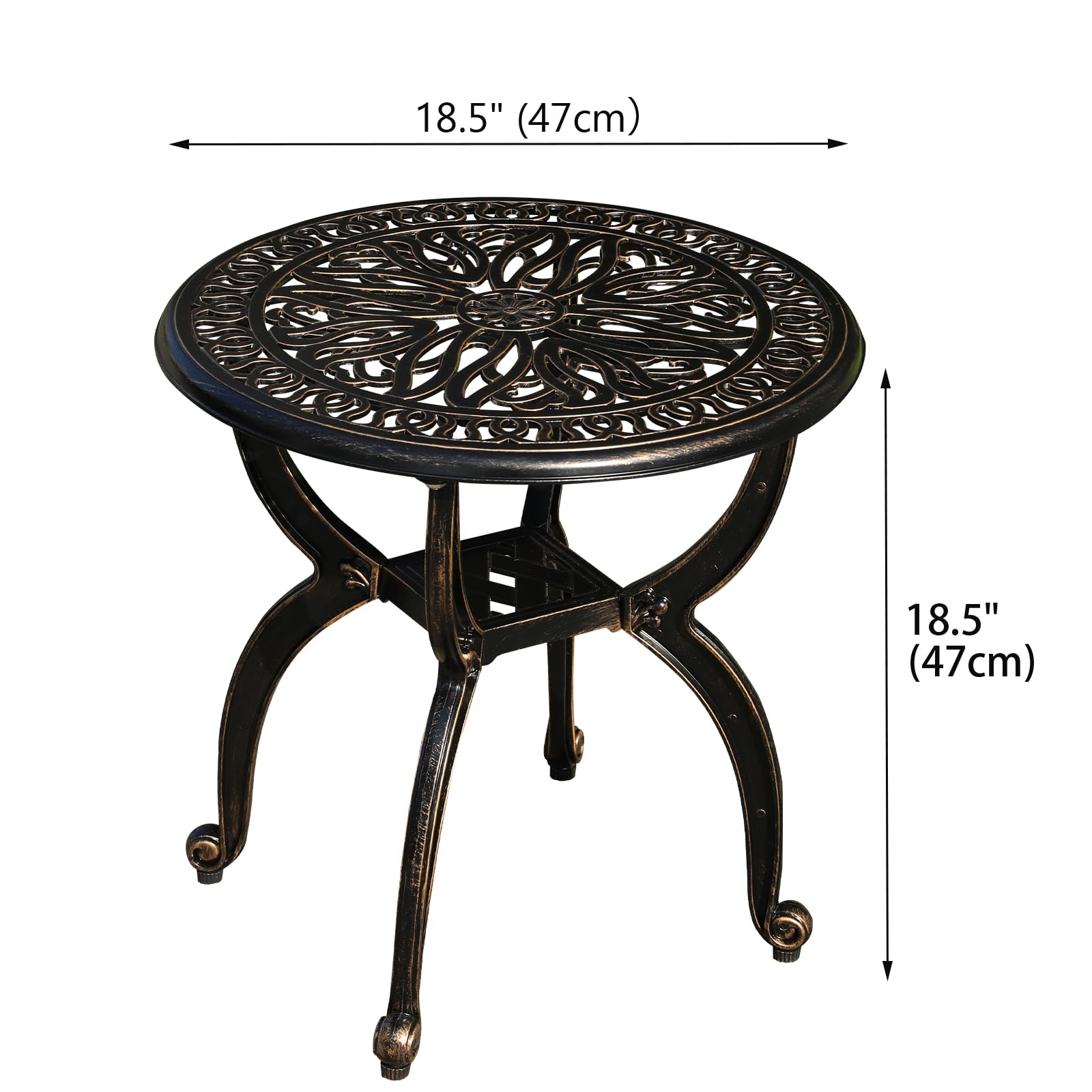 GXOUTAL outdoor side table with adjustable feet for stable placement