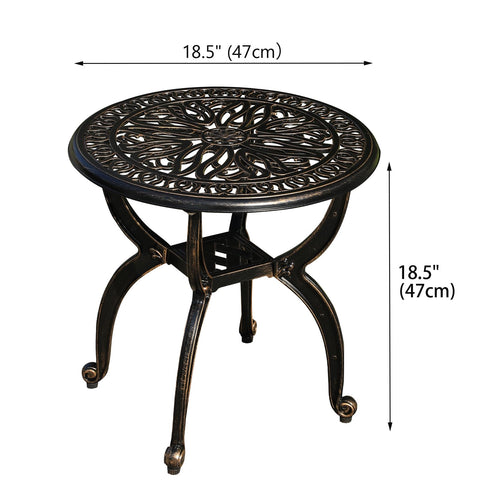 GXOUTAL outdoor side table with adjustable feet for stable placement