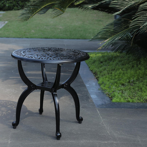 GXOUTAL side table with lattice shelf design for extra storage and stability.