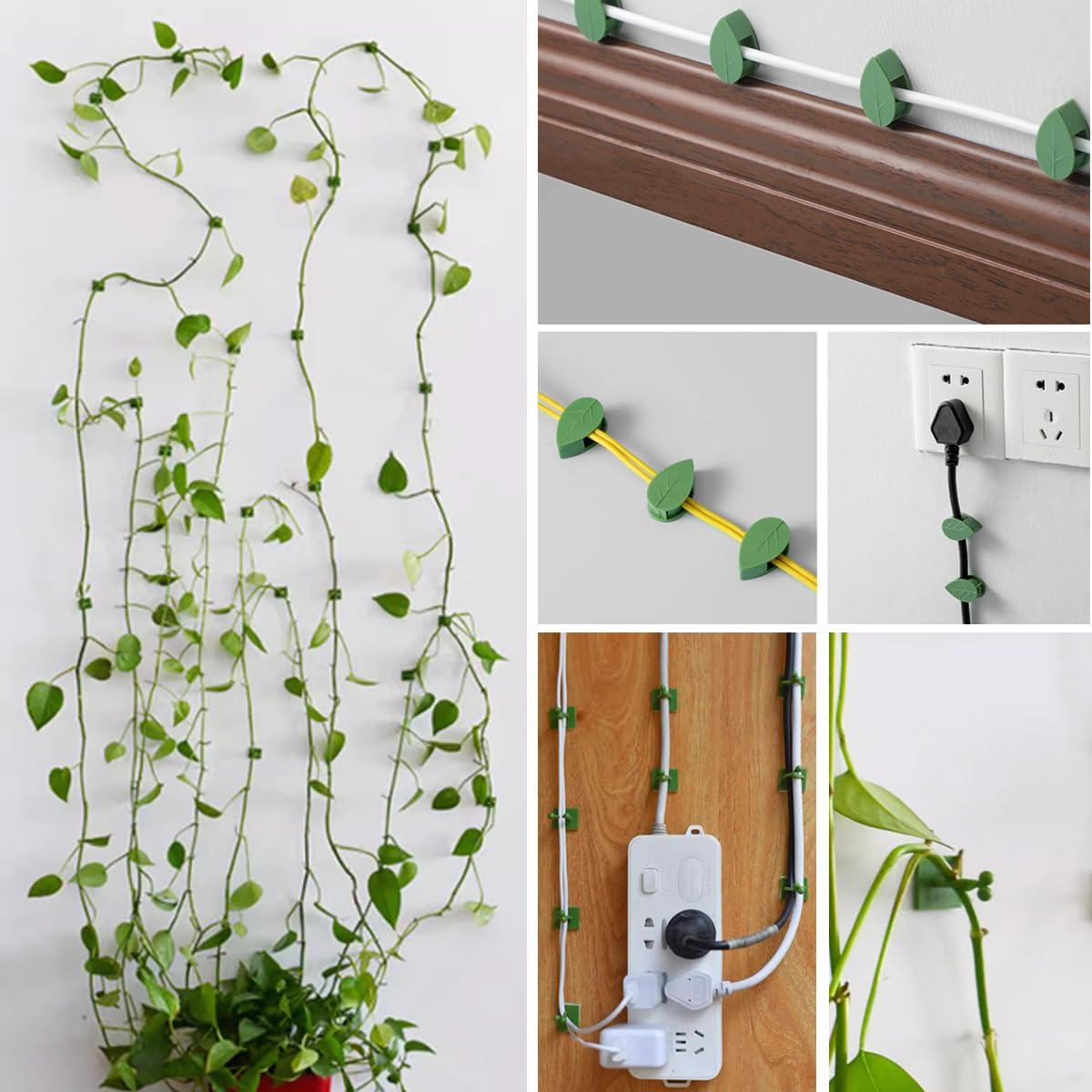 GXXMEI invisible plant clips blend with greenery for decorative display.