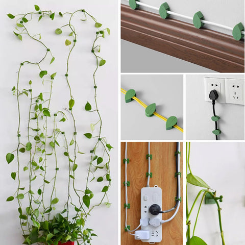 GXXMEI invisible plant clips blend with greenery for decorative display.