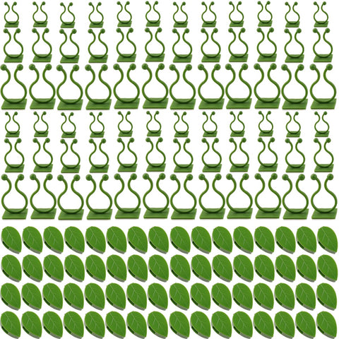 GXXMEI leaf-shaped plant wall clamp secures vines on smooth surfaces discreetly.
