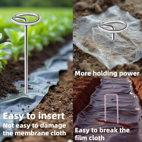 GXZKLMMY secure landscape fabric weed barrier pin in outdoor setup