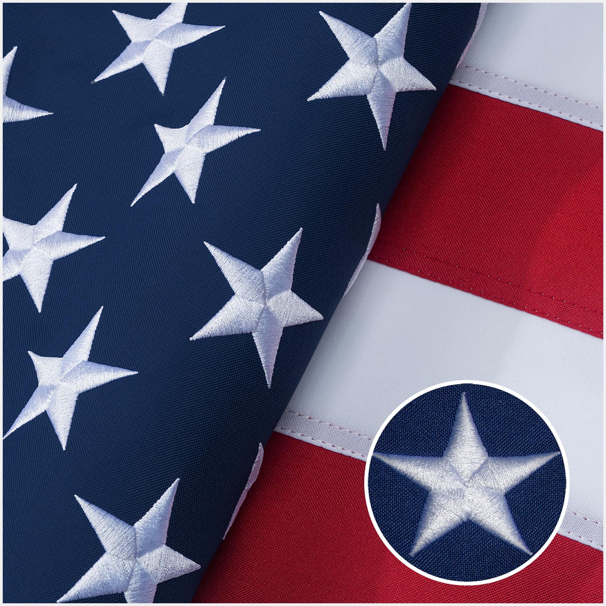 GYaozii American Flag 4x6ft embroidered stars for durable outdoor display