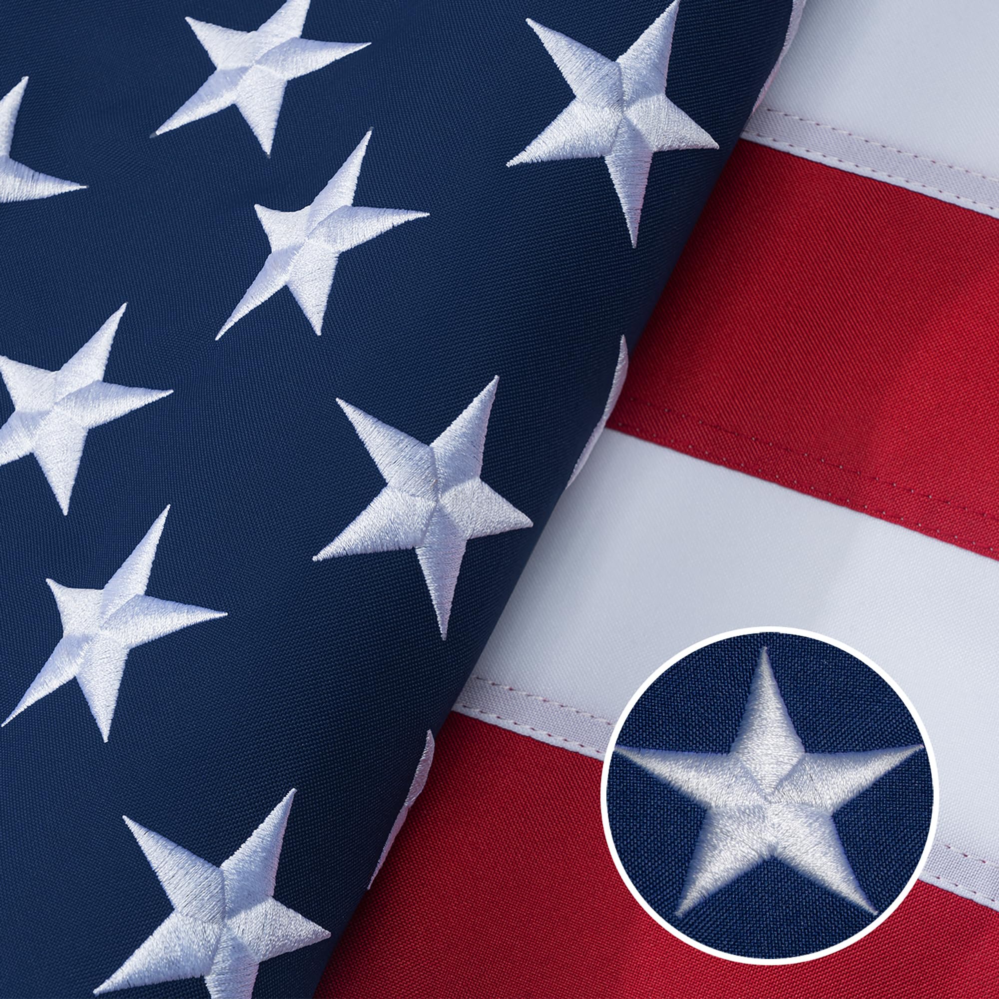 GYaozii 5x8 ft American flag with embroidered stars for durable outdoor display
