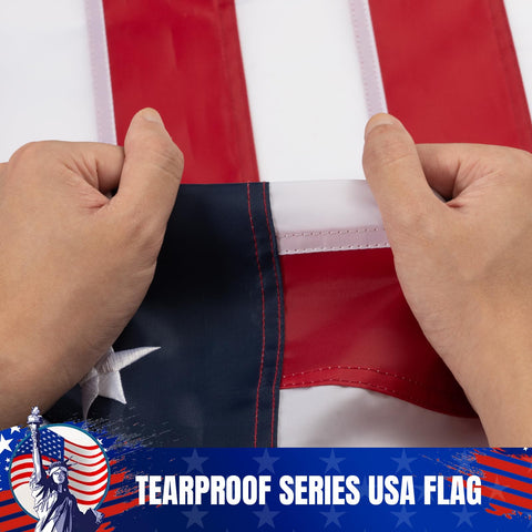 GYaozii flag preserves color with fade-resistant red, white and blue tones.