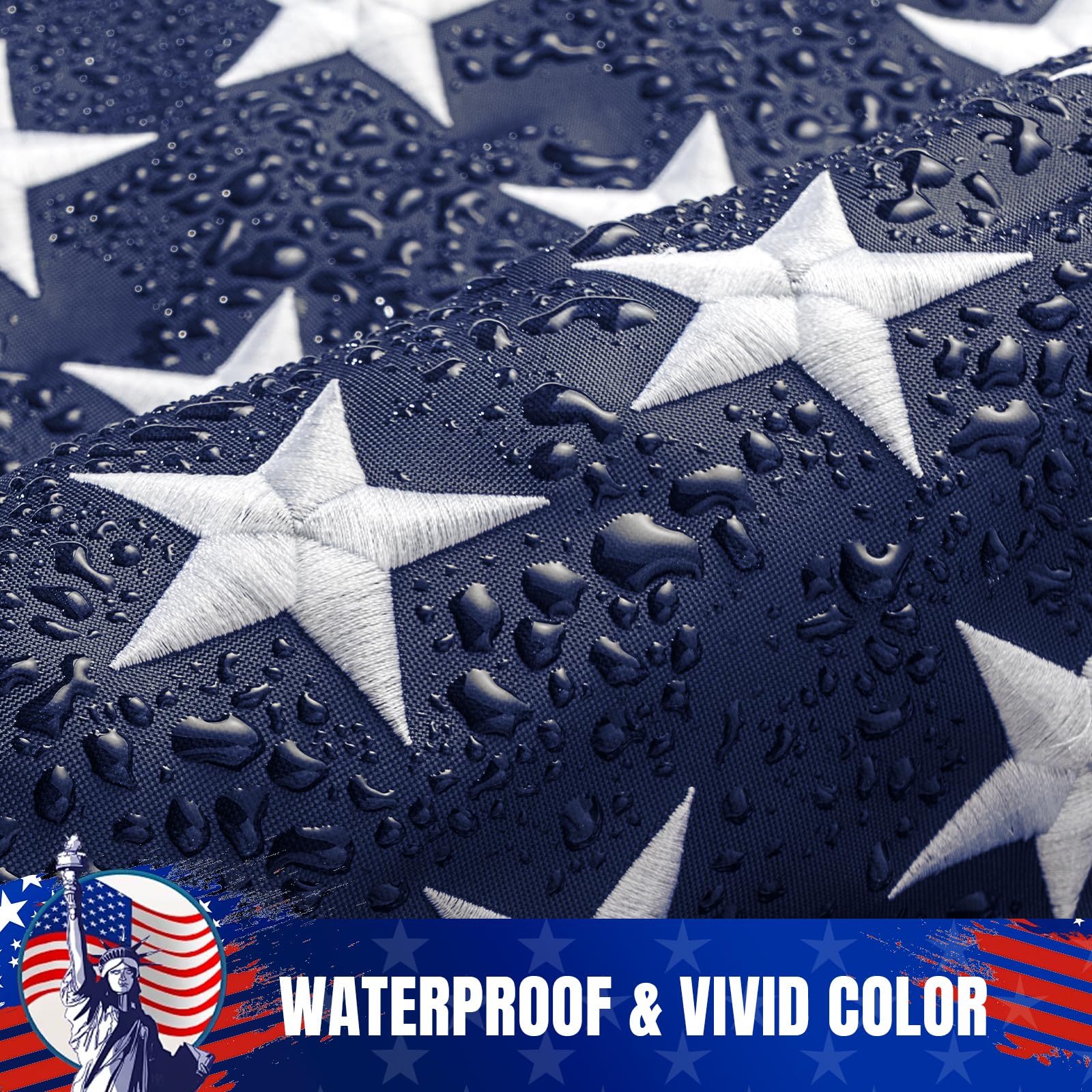 GYaozii 5x8ft weather-resistant nylon flag withstands rain and sun.