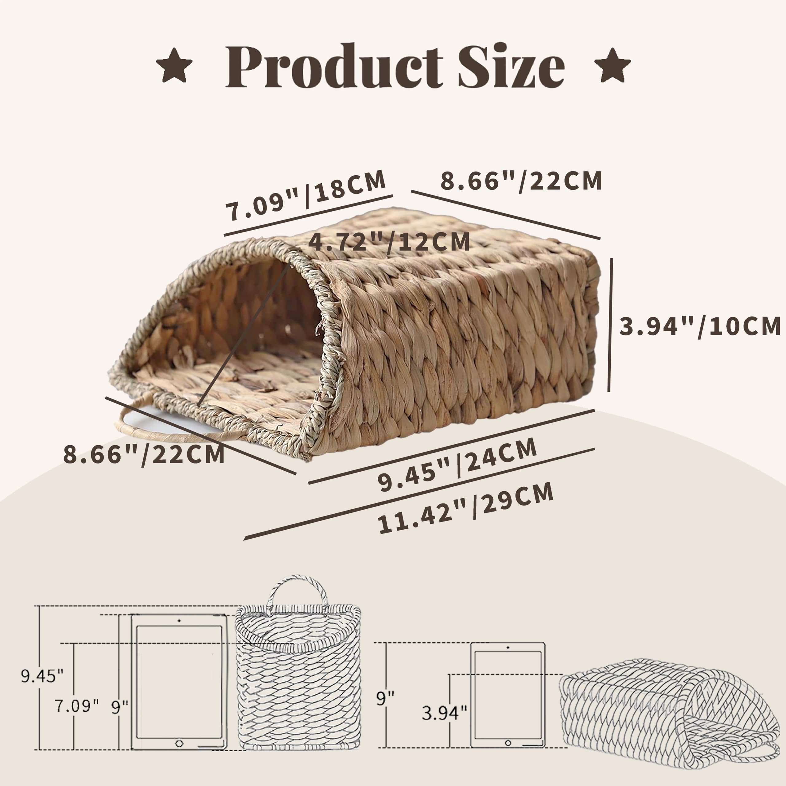GYASVWU seagrass mouth handmade wicker basket showcases sustainable, natural materials.