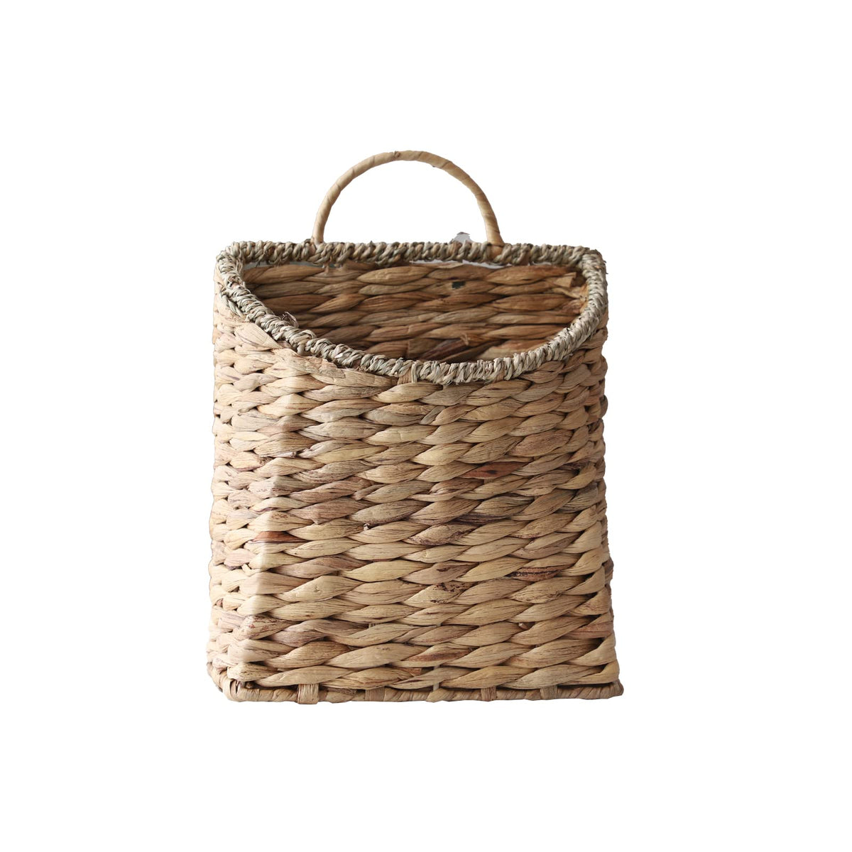 GYASVWU woven hanging basket close-up emphasizes natural water hyacinth texture for rustic decor.
