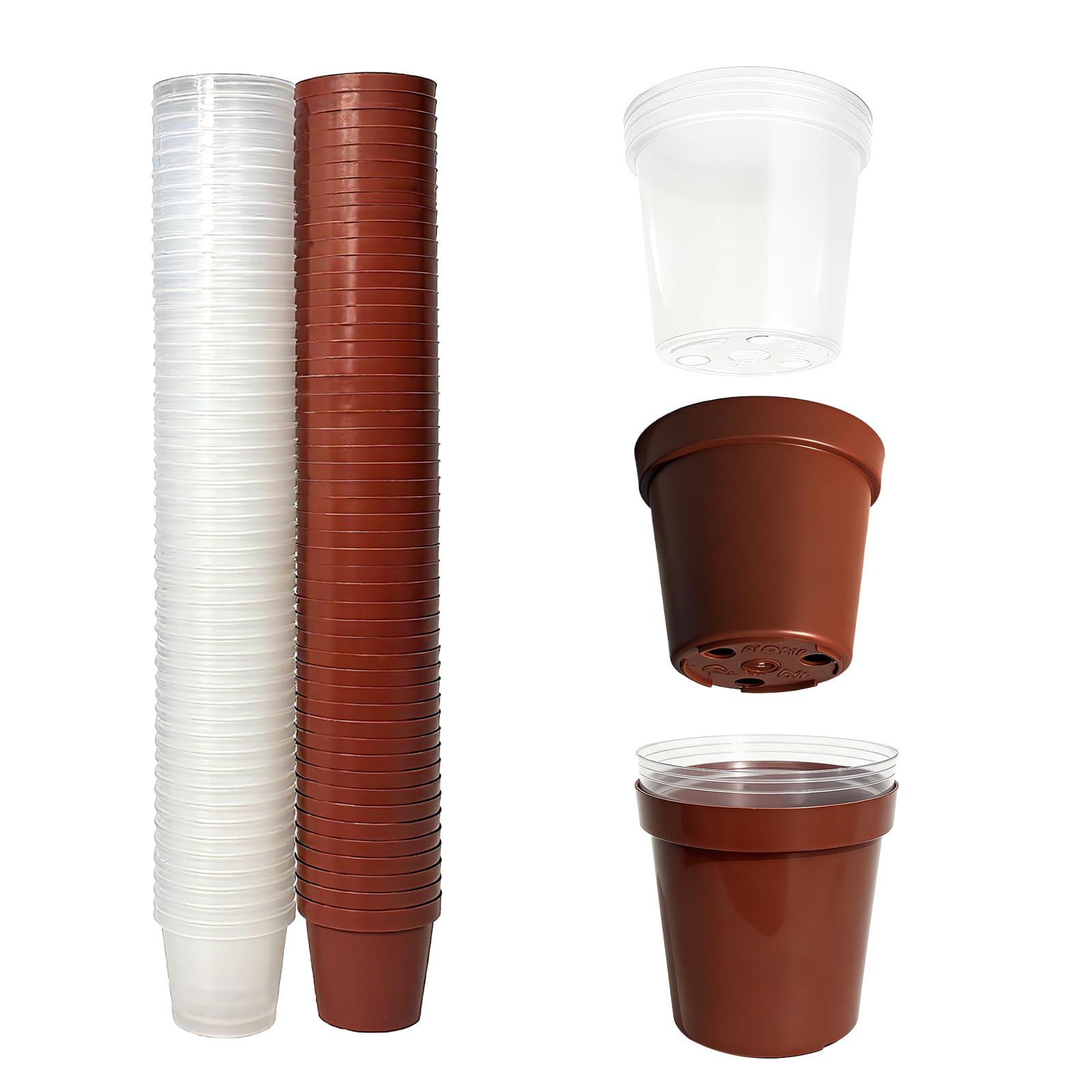 Gyfofix 2-inch red seedling pot showing nesting design for root observation.