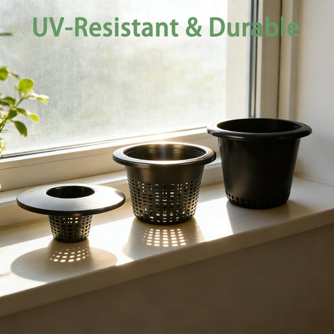 Gyfofix 3- and 5-gallon bucket snap-on cups installed in a hydroponic setup