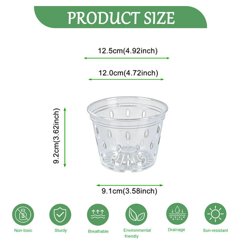 Gyfofix orchid pot side ventilation demonstrates distributed holes for drainage and air flow.